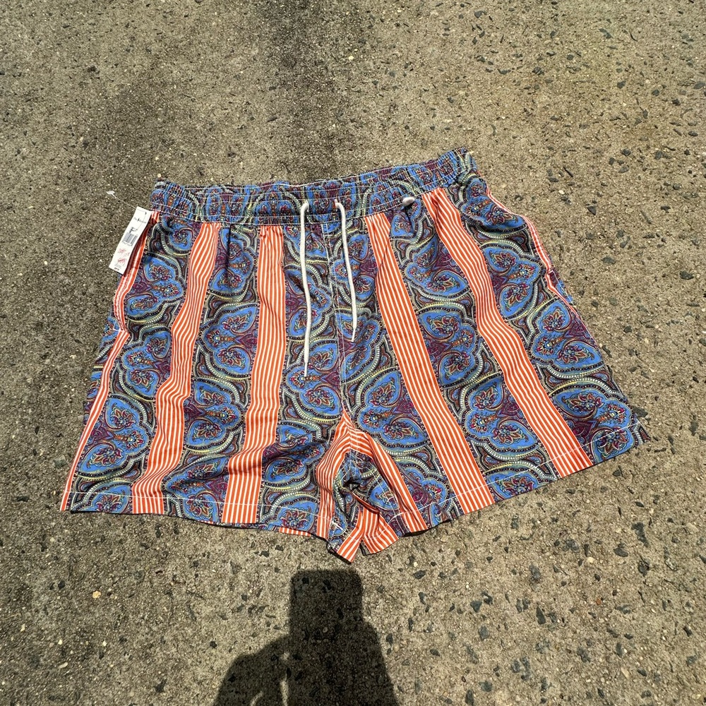 Polo by Ralph Lauren Multicolor Stripe Floral Swimming Trunks Men’s XXL NWT